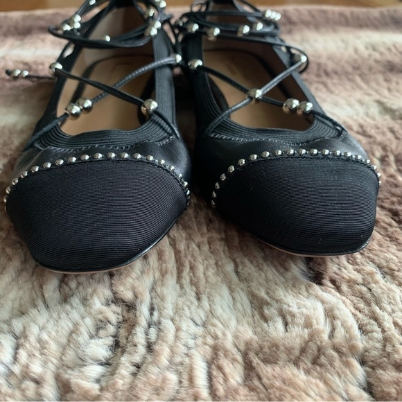 Aquazzura Mystique Ballet Flats Black Silver - Picture 4 of 14